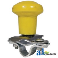 5A6YL - Spinner, Aluminum Steering Wheel Yellow Plastic Coated Knob