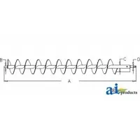 87280345 - Auger, Grain Tank Bottom; Ext. Wear	