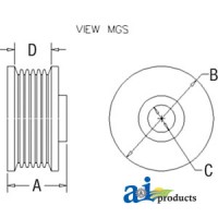 Adr5055 - Pulley, 8 Groove