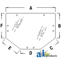 AL156653 - Glass, Rear w/ Sunscreen Tabs	