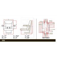 BBS108BU - "Big Boy" Seat; Blue; W/ Extendable Arm Rests	