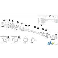 BP5090G0360 - Implement Yoke, Splined 1 3/8 - 6 Spline - Tappered