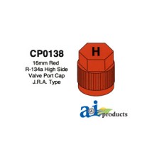CP0138 - 16mm Red R-134a High Side Valve Port Cap J.R.A. Type 10 Pack