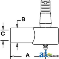D9NN3A302AB - Cylinder End, Power Steering (Front)	