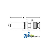 MIX-06-05-W - (HW-MIX) SAE Male Inverted Swivel Straight Connect