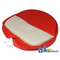 SP300-17 - Deluxe Tie-On Seat Pad for H&M Pans, RED/WHT