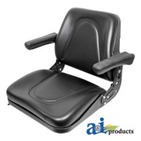 T500BL - Seat, Universal w/ Slide Track & Flip-Up Armrests, BLK 