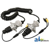 TCK523 - Cabcam Trailer Cable Kit, 7 Pin Coiled, Aluminum Connectors, 2 Camera Capability