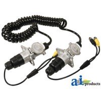 TCK523 - Cabcam Trailer Cable Kit, 7 Pin Coiled, Aluminum Connectors, 2 Camera Capability