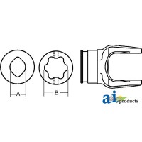 W019518-A - Inboard Yoke, used - 1b, 1bGA  1bGEH Profile Tubing 	