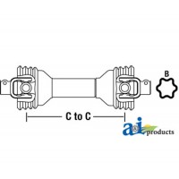 W250012100202 - Driveline, Complete With 1-3/8" 21 Spline End Yokes