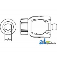 W383448-A - Tractor Yoke, Splined 1 3/8 - 6 Spline w/ AS Lock 	