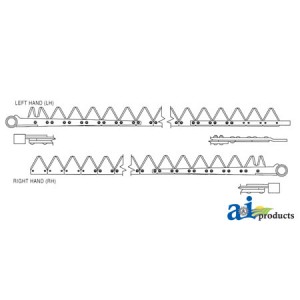 801-590 - 8' (RH), Chrome 11ga top serrated, Bolt-On 	