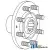 8N1171 - Hub & Stud, Rear Axle 	