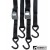 B1412460 - Pro Grip Cambuckle, 8' X 1", W/ Hooks, Black, Aero Design 2 Per Pack